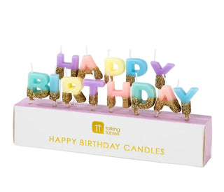Pastel Happy Birthday Candles by Talking Tables