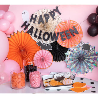 Happy Haunting Happy Halloween BannerTime to get spooky! This classic favorite word banner is covered with black glitter to give your party some extra sparkle. Decorate your goodie table, or hang with oMy Mind’s Eye
