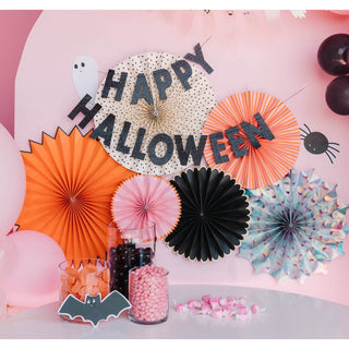 Happy Haunting Happy Halloween BannerTime to get spooky! This classic favorite word banner is covered with black glitter to give your party some extra sparkle. Decorate your goodie table, or hang with oMy Mind’s Eye