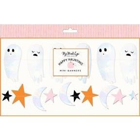Happy Haunting Iridescent Mini BannerThis mini banner set makes a huge impact! The set includes 2 separate banners, each with their own iridescent and holographic accents; perfect to set the ghostly mooMy Mind’s Eye