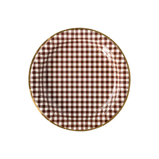 Harvest Brown Gingham Check Plate