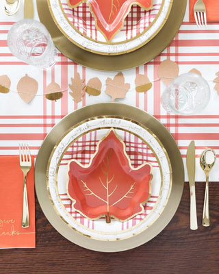 Harvest Maple Leaf PlatesFall in love with these maple leaf shaped plates. With gold foil accents, these harvest themed plates are perfect as salad plates at your Thanksgiving table or a funMy Mind’s Eye
