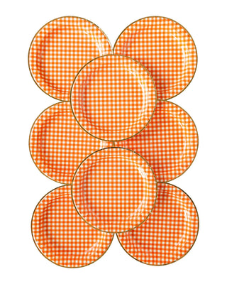 Harvest Orange Gingham Check Plate