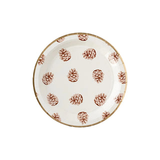 Harvest Pine Cone PlateFrom rustic Friendsgiving to cozy cabin get-aways, these party plates are a beautiful addition to your table! Featuring pine cones and gold foil accents these platesMy Mind’s Eye