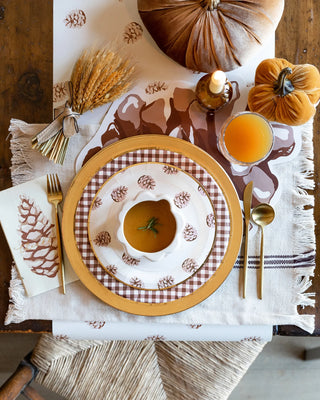 Harvest Brown Gingham Check Plate