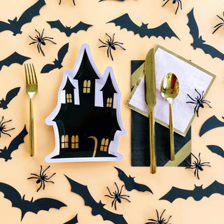 Haunted House Dessert PlatesThis whimsical haunted house plate goes perfectly with any of our Halloween collection items. Dessert plate looks great layered or as a stand alone and the perfect sJollity & Co