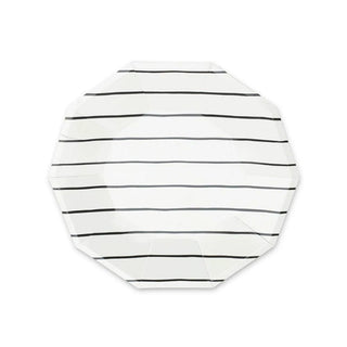 Frenchie Striped Ink Small PlatesOoh la la! Inspired by the iconic french breton stripe, these foil-pressed plates are anything but basic. Let them stand alone or mix and match with another pattern Daydream Society