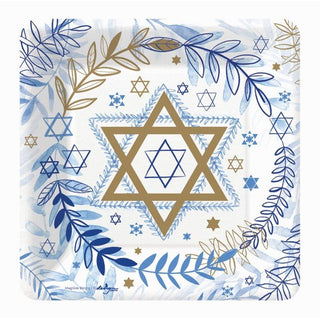 Judaic Stars and Leaves Dessert Plate