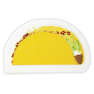 A Jumbo Shaped Napkin - Taco by Slant sits on a white surface, perfect for your special day.