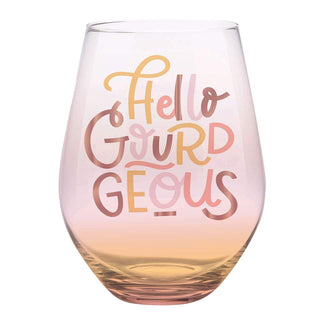 Jumbo Wine Glass -Celebrate Thanksgiving with this jumbo stemless wine glass!

Hello Gourdgeous
Holds a full bottle of wine
Size:4" x 5.7" h / 30oz
Creative Brands