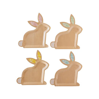 Set of 4 Kraft Bunny Shaped Plate Set made from kraft paper. Perfect for your Easter table! (My Mind's Eye)