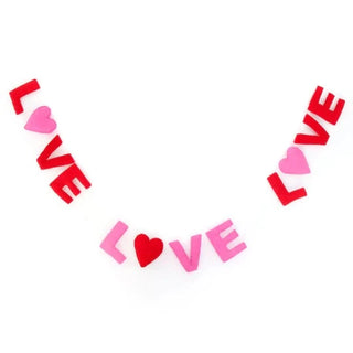 LOVE LOVE LOVE Felt GarlandLOVE LOVE LOVE! Adorned with red and pink felt letters and hearts, you will be totally smitten with this felt garland! 
Letters are 3.5" tall and garland is adjustabKailo Chic