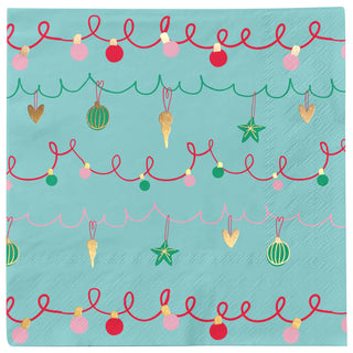 DECK THE HALLS FOIL LUNCH NAPKIN by Sophistiplate