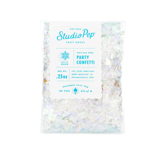 Snow Party ConfettiOur hand-pressed Artisan Confetti is the highest quality confetti available. Fully separated and pressed from American made tissue paper for the most beautiful colorStudio Pep