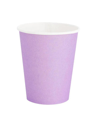 Lilac Cup
Set of 8 cups
Paper
3 1/2" tall
3" wide
8 oz 
Designed in San Francisco
Oh Happy Day