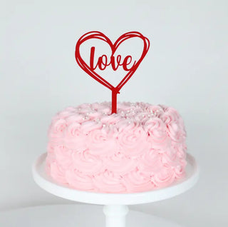 Elevate your Valentine's Day cake with the Merrilulu Love - Heart Acrylic Topper in Red. Perfect for adding a touch of elegance to your wedding celebration.