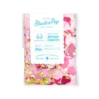 Lovestruck Artisan ConfettiOur hand-pressed Artisan Confetti is the highest quality confetti available. Fully separated and pressed from American made tissue paper for the most beautiful colorStudio Pep