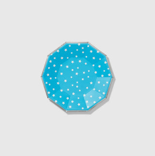 Lucky Stars Small PlatesThese chic blue small plates have plenty of stars for you to wish upon, even if that wish is just for another slice of cake. The small plates are the ideal size for Coterie Party Supplies