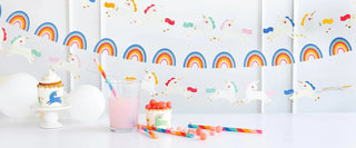 MAGICAL RAINBOW BANNERToday is your lucky day! This rainbow banner will make your party a magical affair. Bright colors accented with gold foil make this rainbow banner brighten any spaceMy Mind’s Eye