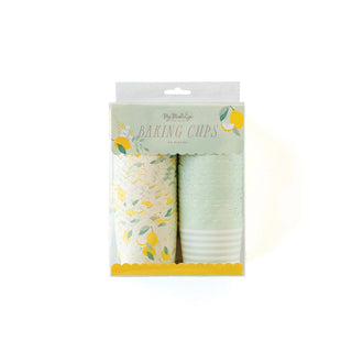 MINT LEMON STRIPES BAKING CUPSOur brand new food cups are perfect for baking cupcakes right in the oven. But don't limit yourself, there are so many great uses for them: add candy and wrap in celMy Mind’s Eye