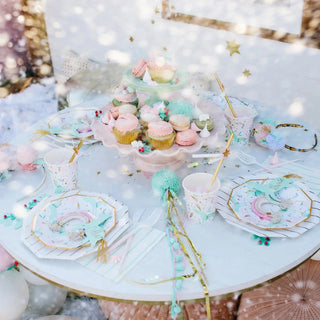 Magical Christmas Small PlatesMerry and magical! Featuring glittery gold foil, these Christmas unicorn plates sparkle and shine!

Illustrated by Hello!Lucky
Paper Dessert Plates
Pack of 8

ApproxDaydream Society