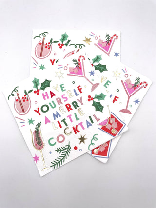 Cocktail NapkinHave Yourself A Merry Little Cocktail Cocktail Napkins These holiday themed gold foil beverage napkins are perfect for tabletop decoration and add a touch of the holSoiree-Sisters