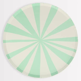 Mint Stripe Dinner PlatesThese mint green and white striped dinner plates will look super cool on your party table. They will complement your other tableware for a stylish effect.

High qualMeri Meri
