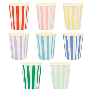 Mixed Stripe CupsStripes are a sensational way to add lots of color and style to any party table. These fabulous party cups feature 8 different stripes of color for a decorative effeMeri Meri