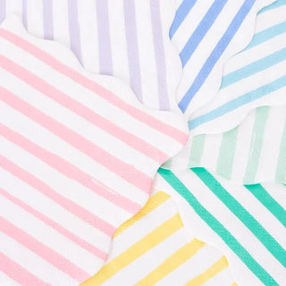 Mixed Stripe Large NapkinsStripes are a sensational way to add lots of color and style to any party table. These wonderful large napkins feature 8 different stripes of color, and scalloped edMeri Meri