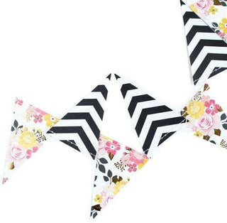 My Story Floral and Black & White Pennant Banner by My Mind’s Eye
