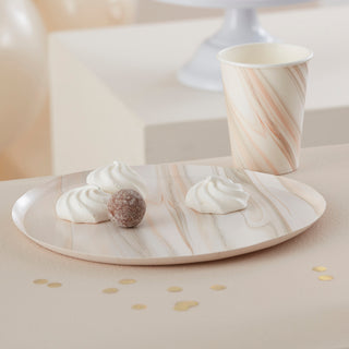 Natural Marble Paper PlatesMake your party tableware stand out with these on-trend natural marble print plates, this stylish design will look incredible at your birthday party or celebration!EGinger Ray