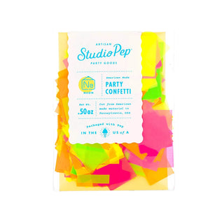 Neon Party ConfettiOur Neon Confetti is the highest quality confetti available. Fully separated and made in America for the most beautiful colors. Packaged with pep in our PA, USA studStudio Pep