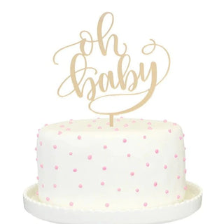 OH BABY GOLD MIRROR CAKE TOPPER by Alexis Mattox