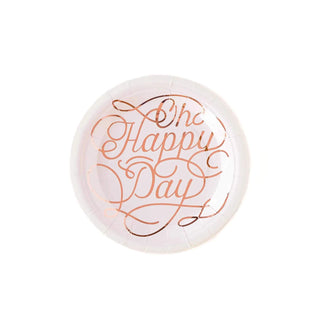 HAPPY DAY PAPER PLATESOh happy day it's time for cake! Make sure that you have somewhere pretty to serve it up with these 7" party plates! With an elegant lettered design accented in roseMy Mind’s Eye