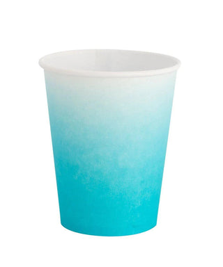 SKY OMBRE CUPS
Set of 8 cups
Paper
3 1/2" tall
3" wide
8 oz 
Designed in San Francisco
Oh Happy Day