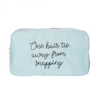 One Hair Tie Away Large Velvet Cosmetic Bag by Totalee Gift