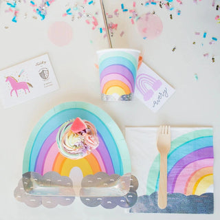 Rainbow Large NapkinsRadical rainbow! Featuring candy-like colors and glittery silver holographic foil-pressed clouds, these napkins are kind of everything. We especially love them paireDaydream Society