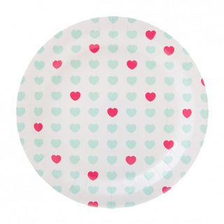 SWEETHEART AQUA & HOT PINK PAPER PLATES by We Love Sundays