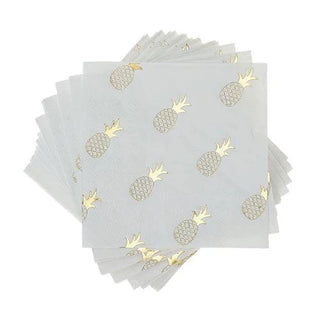 GOLD PINEAPPLE DESSERT NAPKINSDitch the boring paper napkins and up your hosting game with these white and gold pineapple napkins. The repeating pineapple print adds some elegance to these foldedCakewalk