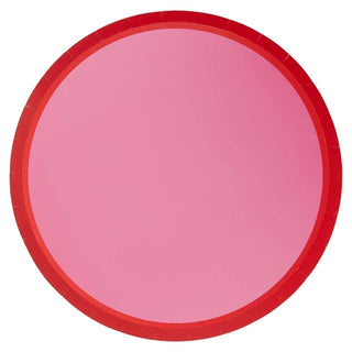 PINK AND RED COLOR BLOCK DINNER PLATES by Kailo Chic