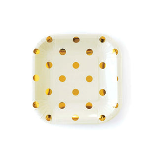 CREAM POLKA DOT PAPER PLATES
Paper dishes don't have to be boring! Add some trend and shimmer to your event by using these 7" plates with gold foil dots. They are ideal for piling delicious finMy Mind’s Eye