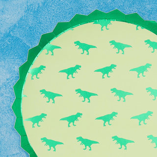 Green Dinosaur Party Plates
