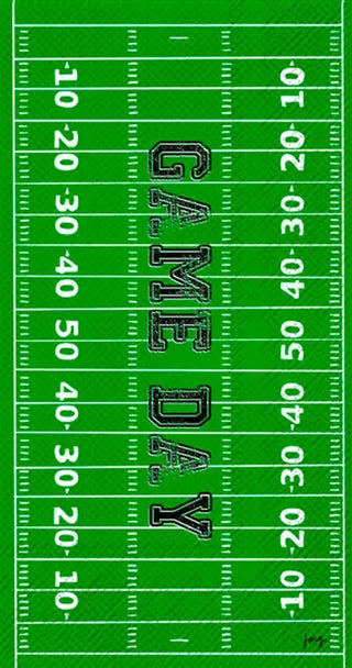 A green Paper Guest Towel Napkins Game Day Field Football with the words "game day" on it is the perfect setting for a thrilling match by Boston International.