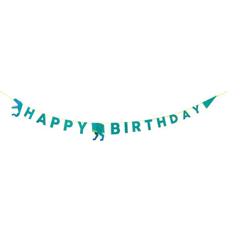 Party Dinosaur Happy Birthday GarlandSet the scene with this eye-catching Happy Birthday garland! Party like you’re going extinct. 
Garland is 2.5m (11.5ft) in length, and perfect for a roarsome party.Talking Tables