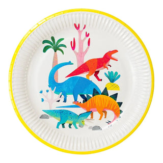 Party Dinosaur PlatesChomp like a dinosaur &amp; be eco-friendly with these mega-saurus plates; made with 100% recyclable paper. Each pack contains 8 paper plates, perfect for a little oTalking Tables