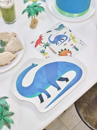 Party Dinosaur Shaped PlatesBrachiosaurus plates made with 100% recyclable paper for hungry little dinos. Each pack contains 12 paper plates. We removed the plastic lamination found on most papTalking Tables