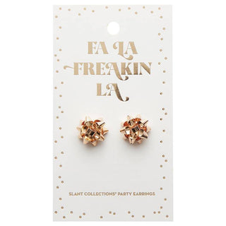 Party Earrings - Fa La Freakin LaStocking stuffer alert! These festive novelty earrings are the cutest size to pop into a stocking or to use as a gift topper!Slant
