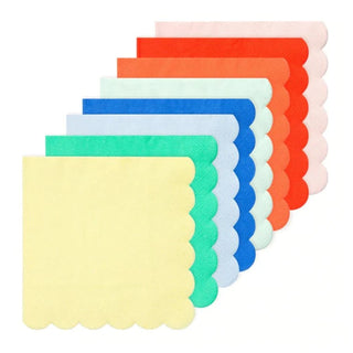 Party Palette Large NapkinsLooking for party tableware that is bright and beautiful? Then you'll love these colorful napkins with a stylish scallop edge.

Scallop edge
Neon print detail
Pack oMeri Meri