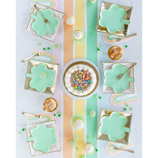 Pastel Clover Shaped PlateSet a truly lucky table with these clover plates. With gold foil edging, these shaped plates are a magical detail that will tie your St. Patrick's Day table togetherMy Mind’s Eye