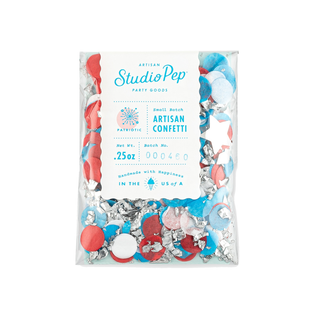 Patriotic Artisan ConfettiOur hand-pressed Artisan Confetti is the highest quality confetti available. Fully separated and pressed from American made tissue paper for the most beautiful colorStudio Pep